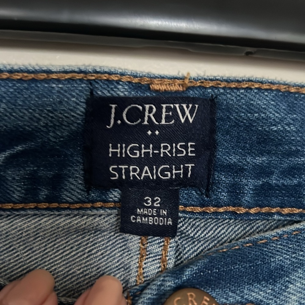 J.Crew Factory High Rise Straight Button Fly Jeans - 100% Cotton - NWT - Size 32 - Picture 10 of 15
